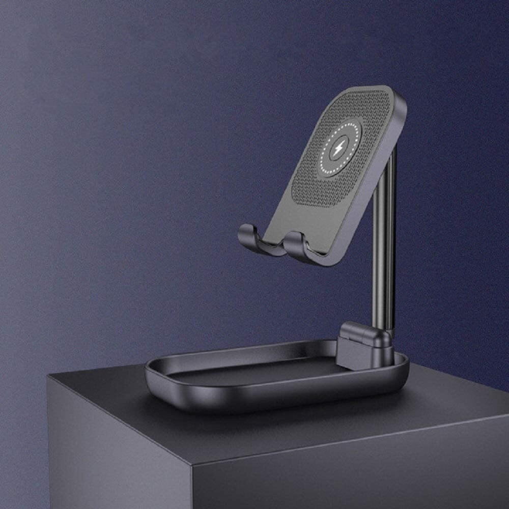 Suporte de telefone dobrável com carregador sem fio integrado