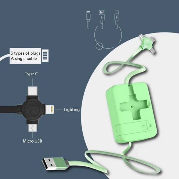 3-i-1 retractabel kabel - Mångsidighet och portabilitet 