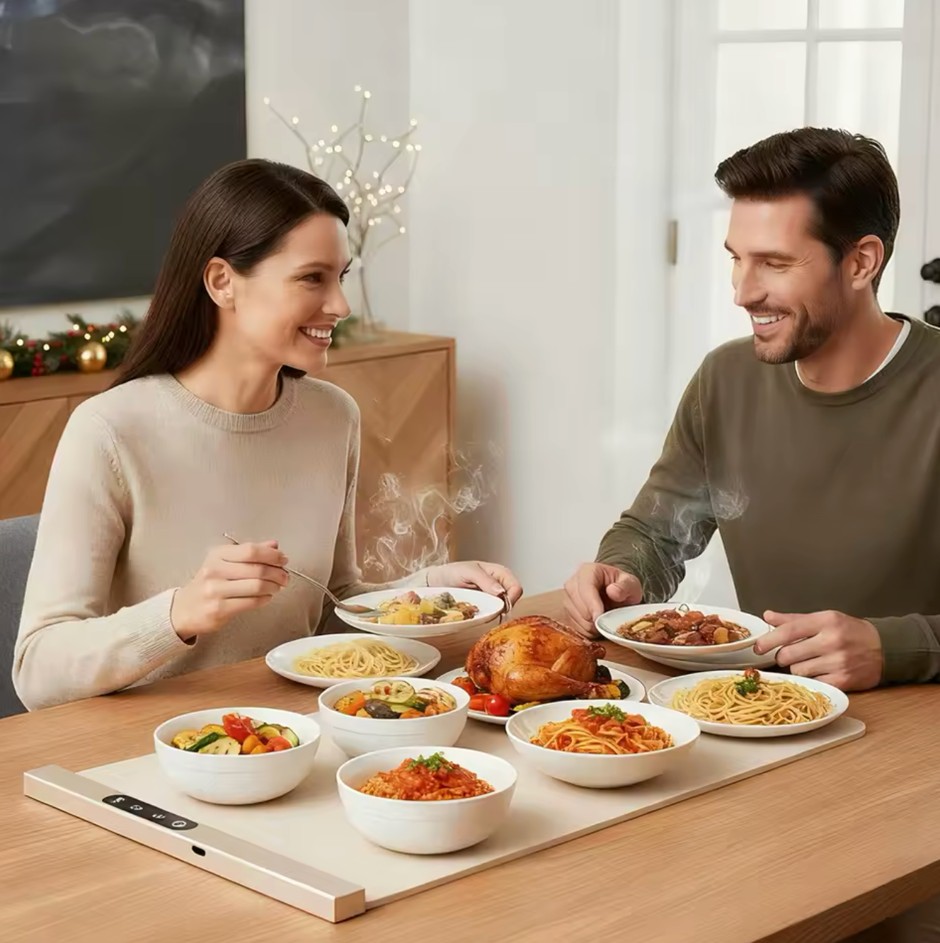 מגש חימום חכם - שמרו על המנות שלכם חמות לאורך זמן 